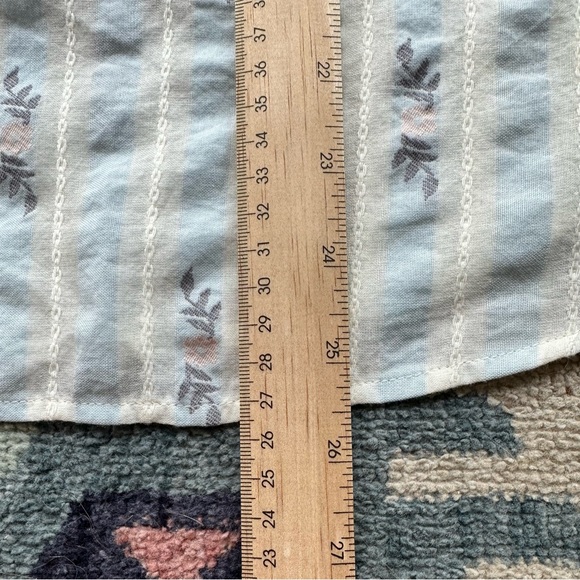 LOFT Striped Half Button Puff Sleeve Top - Picture 7 of 7